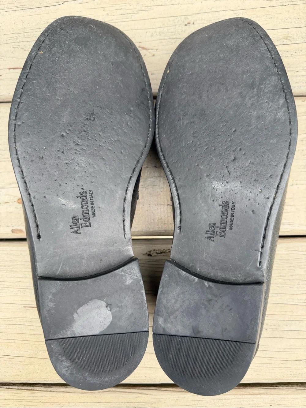 Allen Edmonds Firenze Black Pebbled Leather Bit Loafers